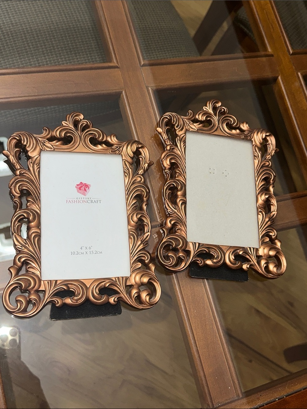 Ornate Rose Gold 4x6” Picture Frames (Set of 2)